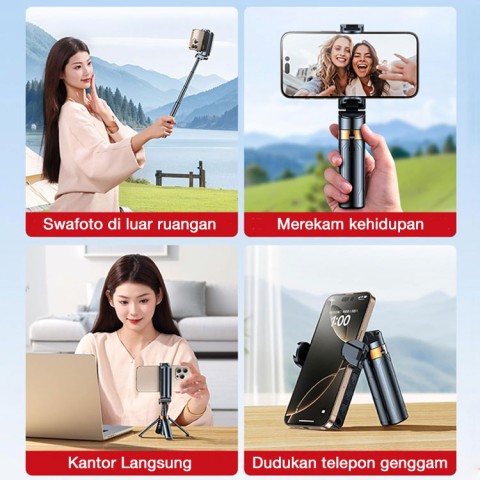 Tongkat Swafoto Mini Multifungsi untuk Ponsel
