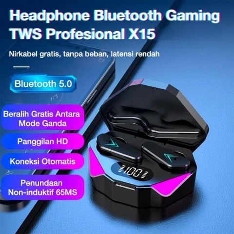 Headphone Bluetooth Gaming Peredam Kebisingan TWS 9D