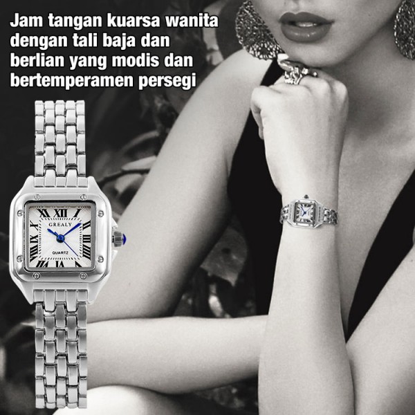 Jam tangan wanita berlian persegi