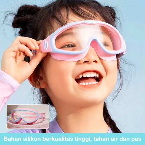 Kacamata renang anak HD bingkai besar tahan air dan anti kabut