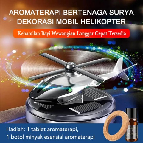 Dekorasi mobil helikopter aromaterapi bertenaga surya
