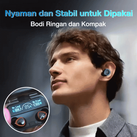 Headphone bluetooth nirkabel kontrol sentuh tampilan digital