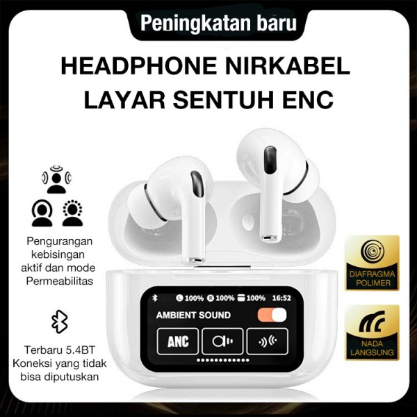 Headphone nirkabel layar sentuh ENC