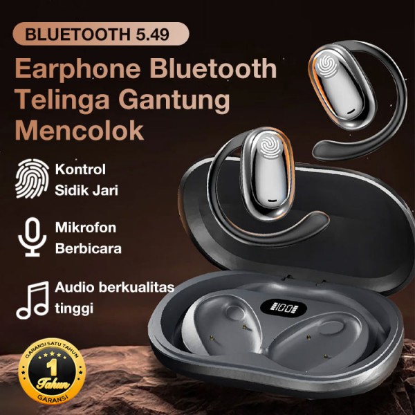 Earphone Bluetooth dengan Telinga Gantung yang Sporty