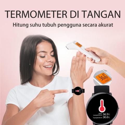 Termometer Ultra-tipis Wajah Jam Tangan Pintar