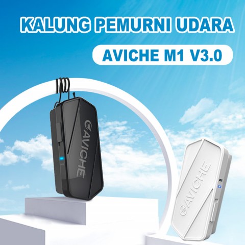 Kalung pemurni udara AVICHE M1 V3.0 dan headset mini gratis