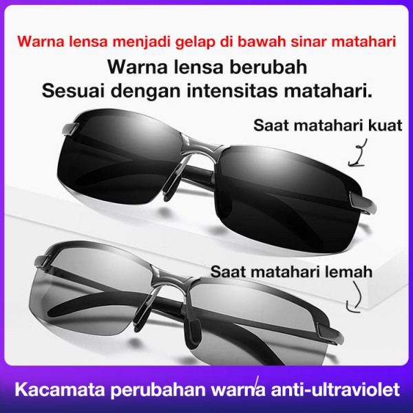Kacamata perubahan warna anti-ultraviole..
