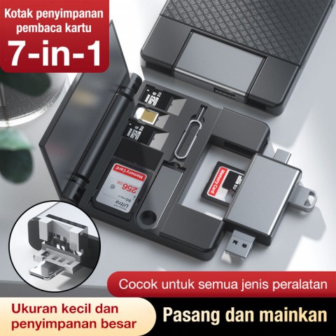 Kotak penyimpanan pembaca kartu 7-in-1