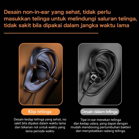 Headset Bluetooth Leher Gantung Tipe Klip Telinga