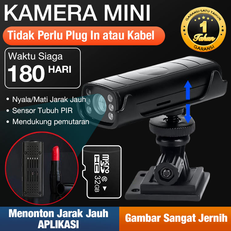 Garansi satu tahun - Kamera Mini - Rekam kapan saja, di mana saja - Sempurna untuk perekaman olahraga, perekaman video rumahan, perekaman video game, perekaman video keamanan dan lalu lintas, dll.