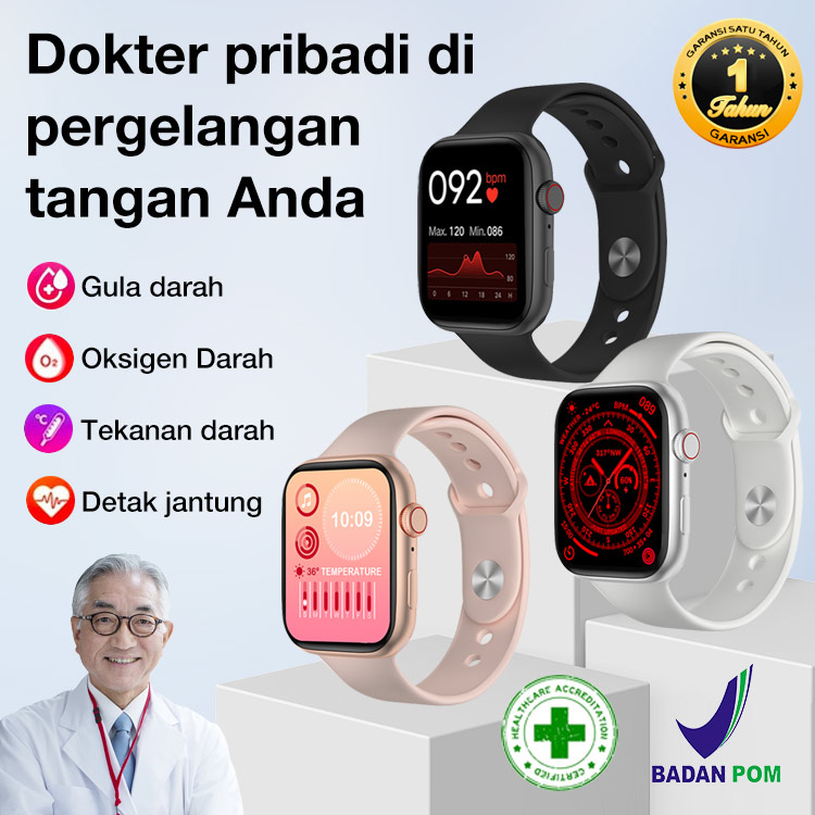 Hadiah Gratis Gelang Kepang Obsidian-Jam Tangan Pengukuran Glukosa Darah Tanpa Rasa Sakit yang Cerdas-Sertifikasi BPOM-mengukur kadar gula darah, detak jantung, kualitas tidur, dan kesehatan umum lainnya	